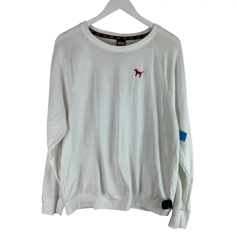 Sweatshirt Crewneck By Pink In White, Size: L