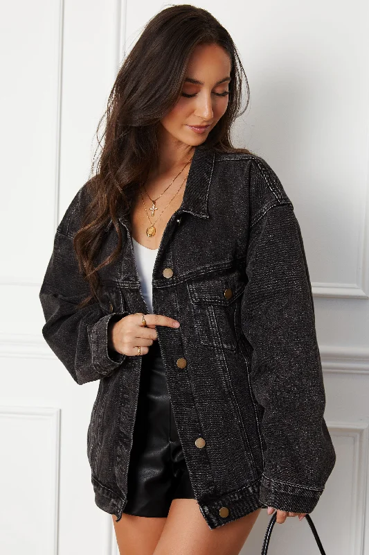 Susan Oversized Charcoal Denim Jacket