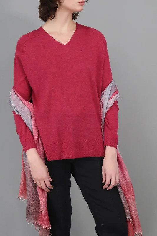 AVERY AMICO BOYFRIEND V NECK IN FINE ITALIAN MERINO