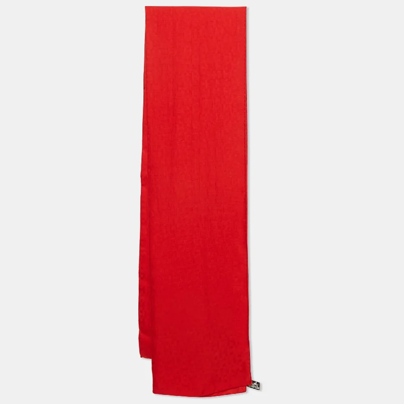 Hermès Red H Pattern Cashmere & Silk Stole