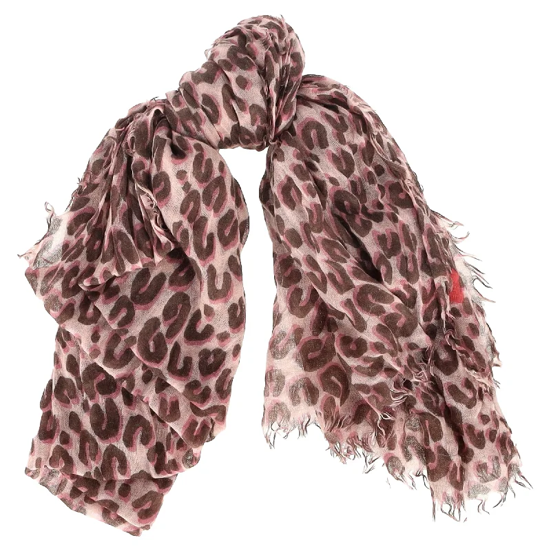 Louis Vuitton Cheetah Print Scarf in Beige Cashmere