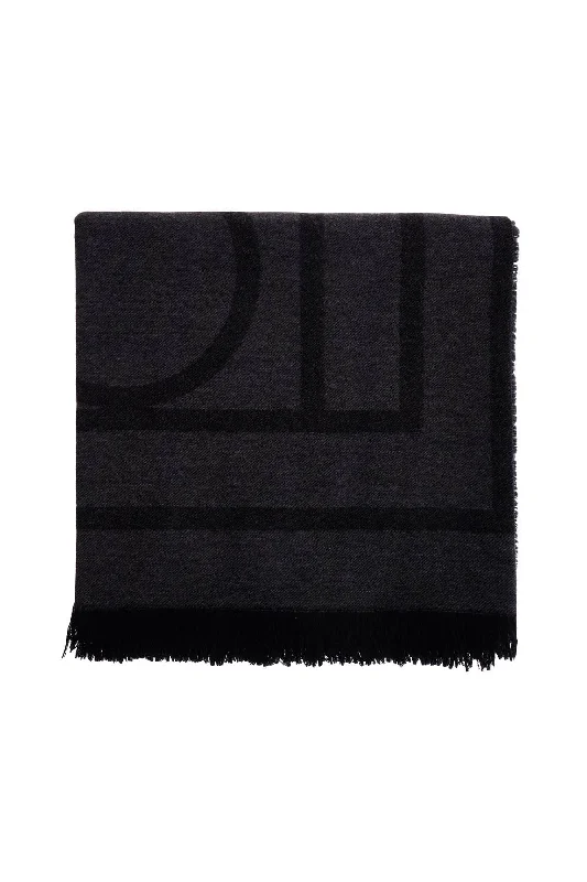 Toteme Women's   Wool And Cashmere Scarf With Monogram Pattern