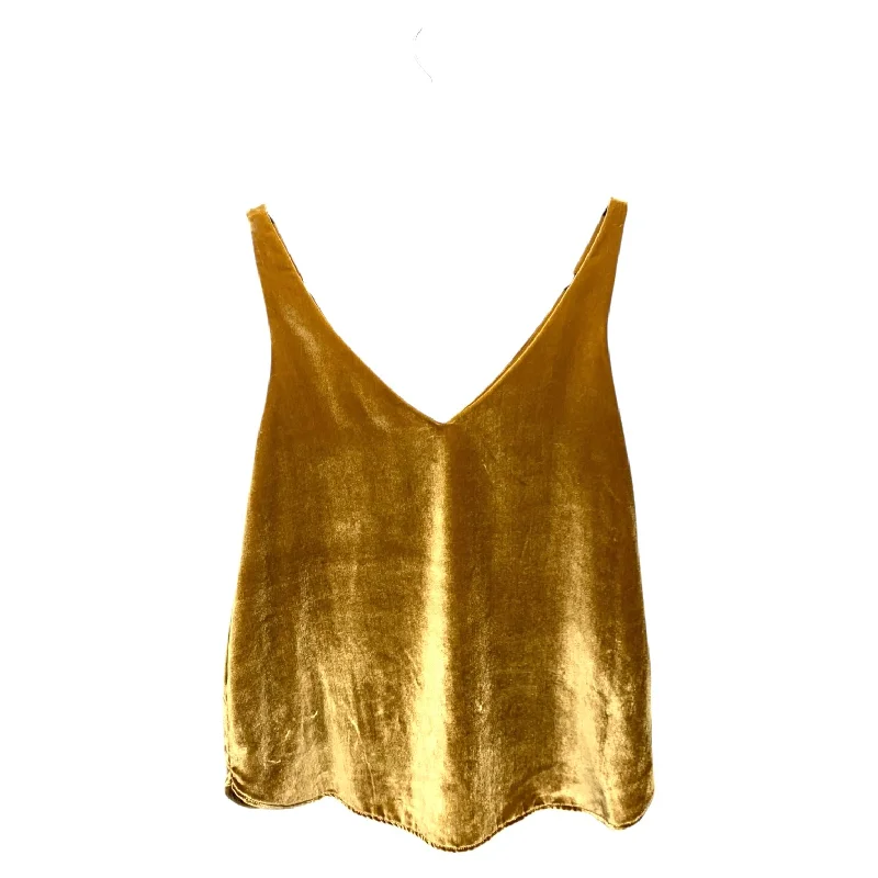 Top Sleeveless By Loft In Gold, Size: S