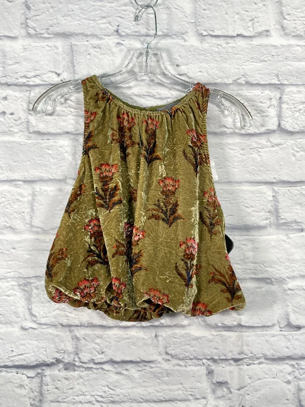 Top Sleeveless By Anthropologie In Brown & Green, Size: Xs