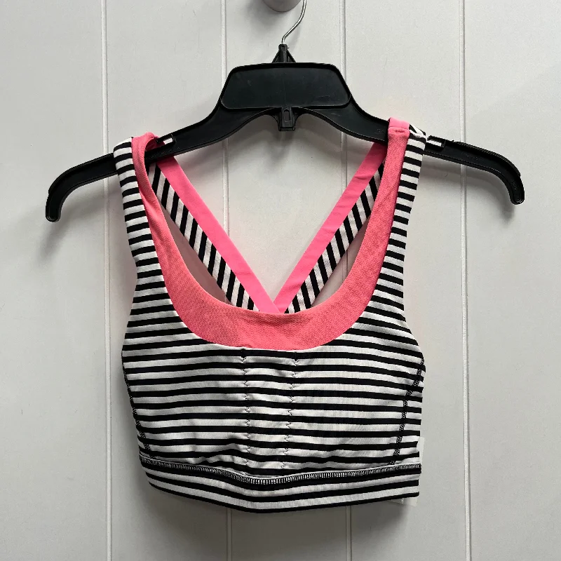 Athletic Bra By Lululemon In Black & Pink, Size: 6