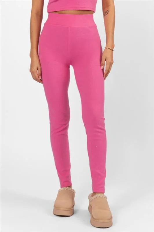 Outta Sight Pink Brushed Rib Leggings