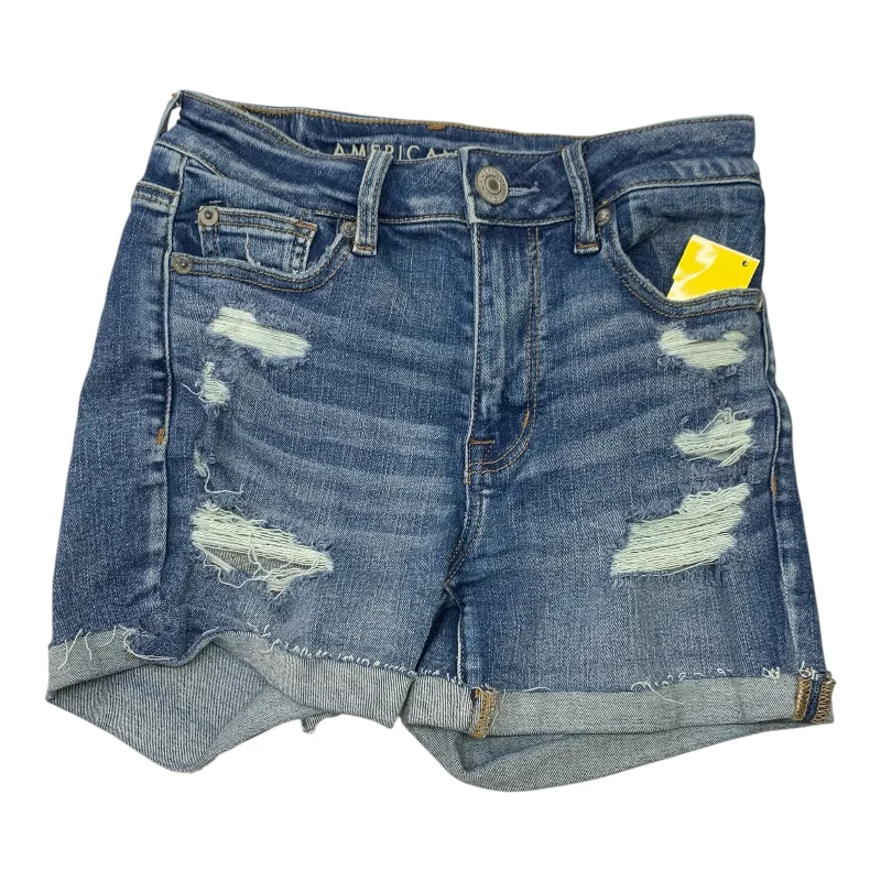 Shorts By American Eagle In Blue Denim, Size: 0