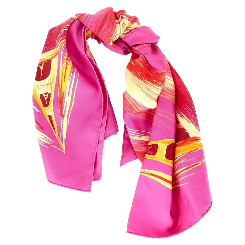 Hermes Le Tour Eiffel S'Envole Scarf in Pink Silk