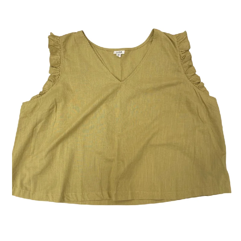 Top Sleeveless By Ana In Green, Size: 3x