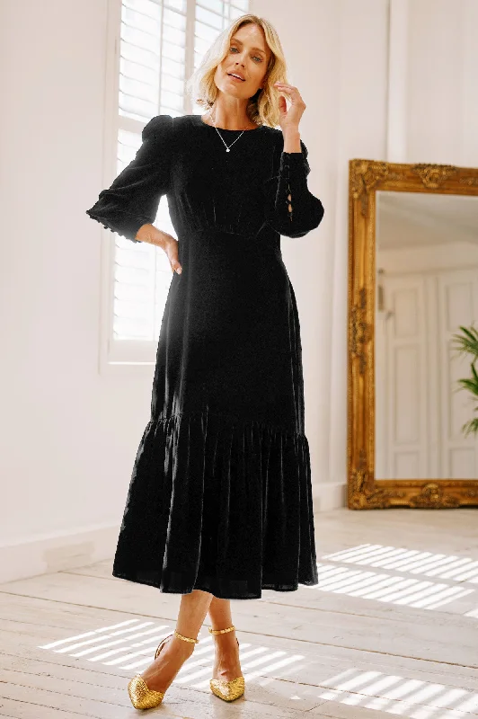 Esmee Velvet Dress | Black