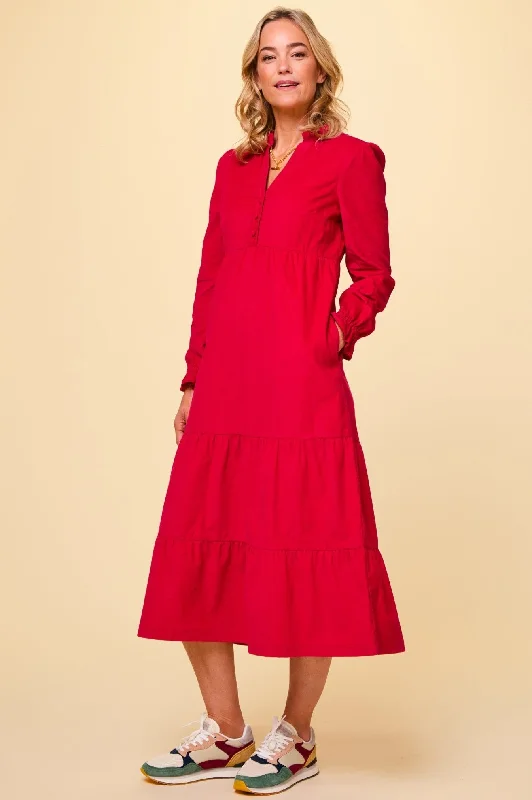 Liv Corduroy Dress | Red