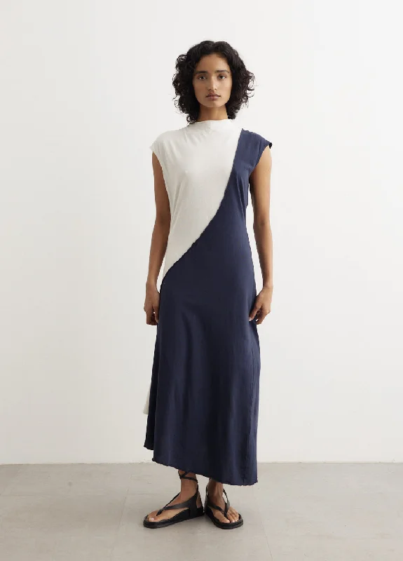 Panelled Cap Sleeve Tank Dress