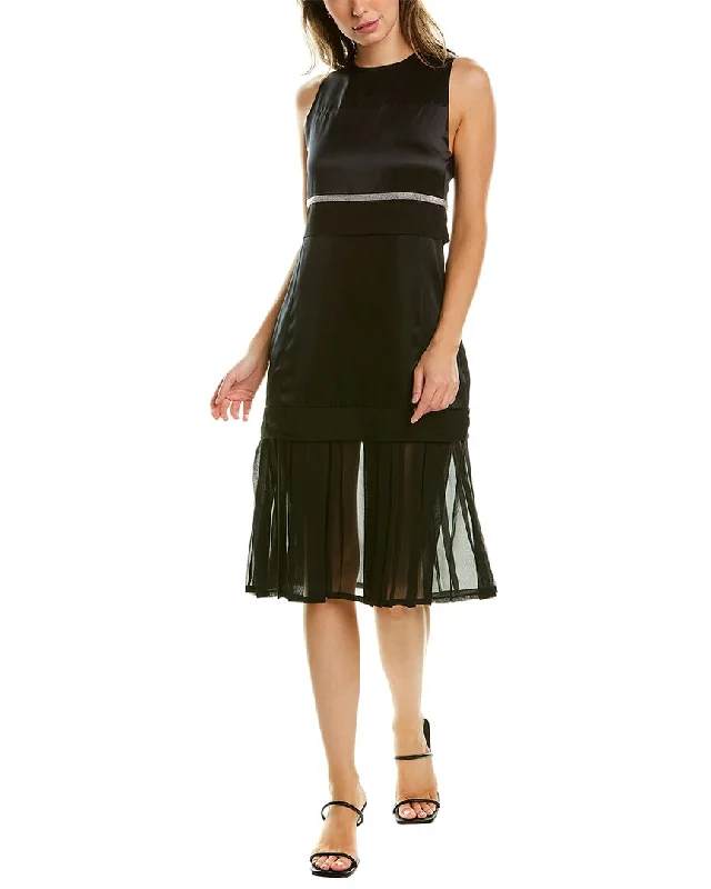 3.1 Phillip Lim Mixed Media Silk Midi Dress