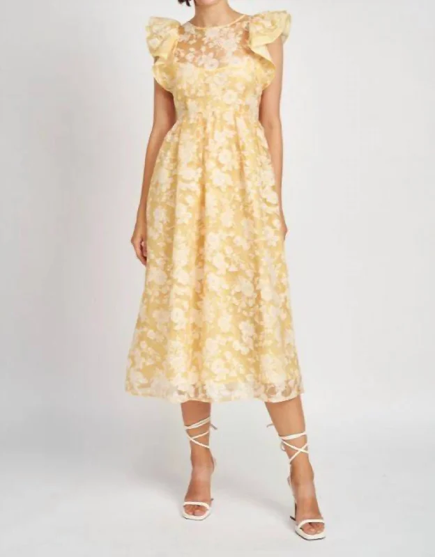 Marais Midi Dress In Yellow