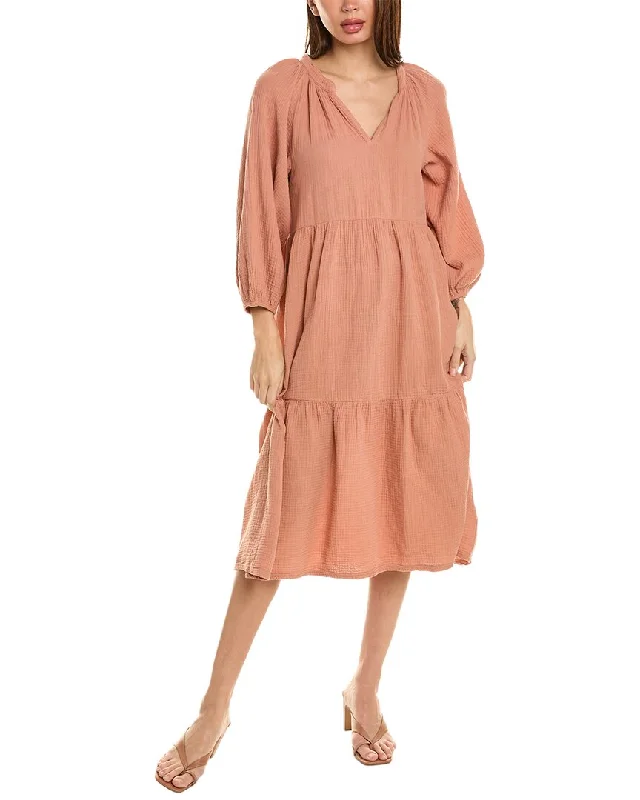 Nation LTD Imani Tiered Peasant Midi Dress