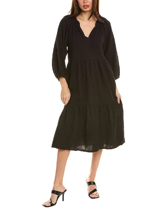 Nation LTD Imani Tiered Peasant Midi Dress