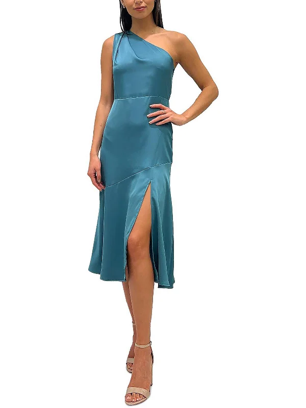 Womens Slit Hem Calf Midi Dress