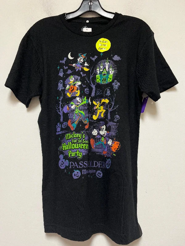 Black & Purple Top Short Sleeve Walt Disney, Size S