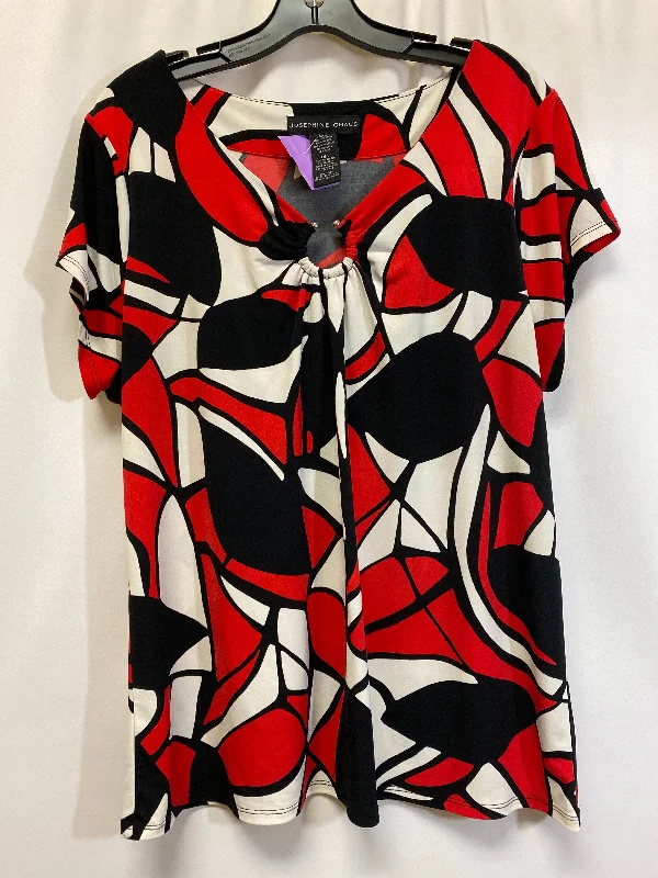 Black & Red Top Short Sleeve Josephine Chaus, Size Xxl