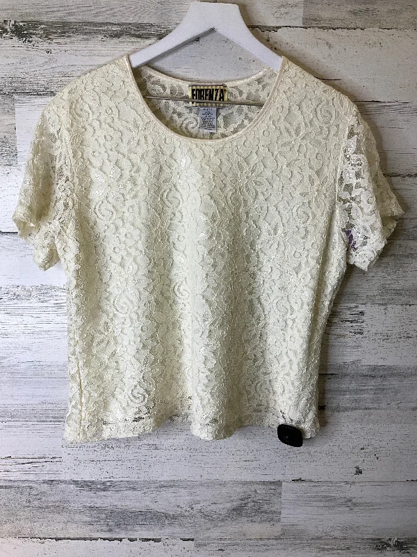 Cream Top Short Sleeve Forenzia, Size Xl