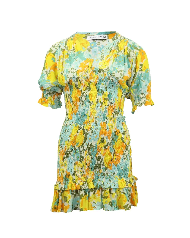 Faithfull The Brand Margarita Floral Print Mini dress in Multicolor Rayon