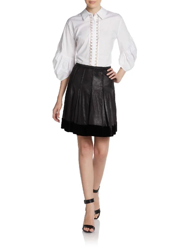 Faux Leather Anora Skirt In Black