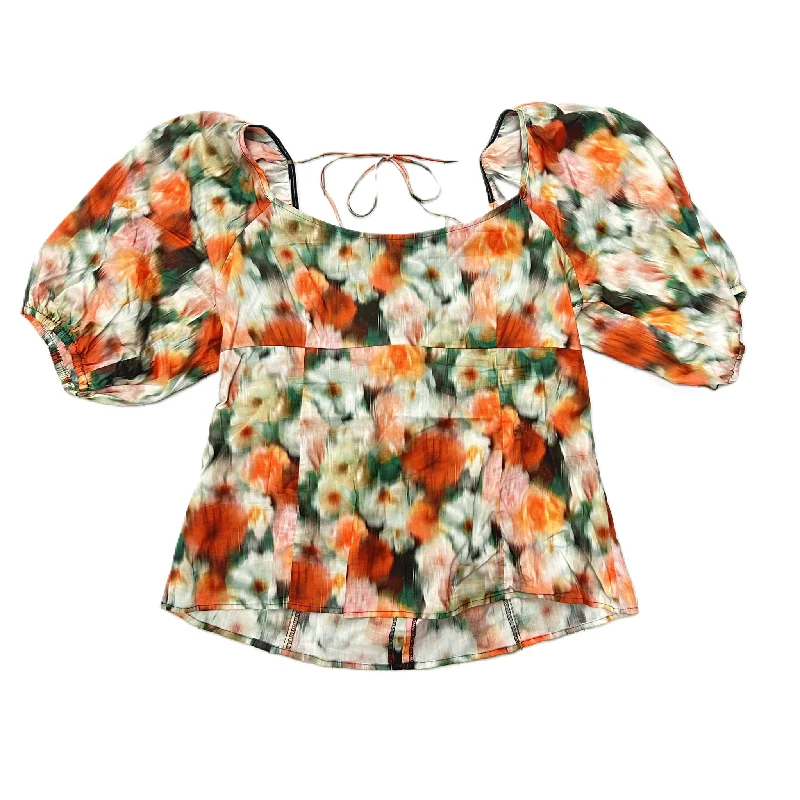 Green & Orange Top Short Sleeve By J. Crew, Size: L