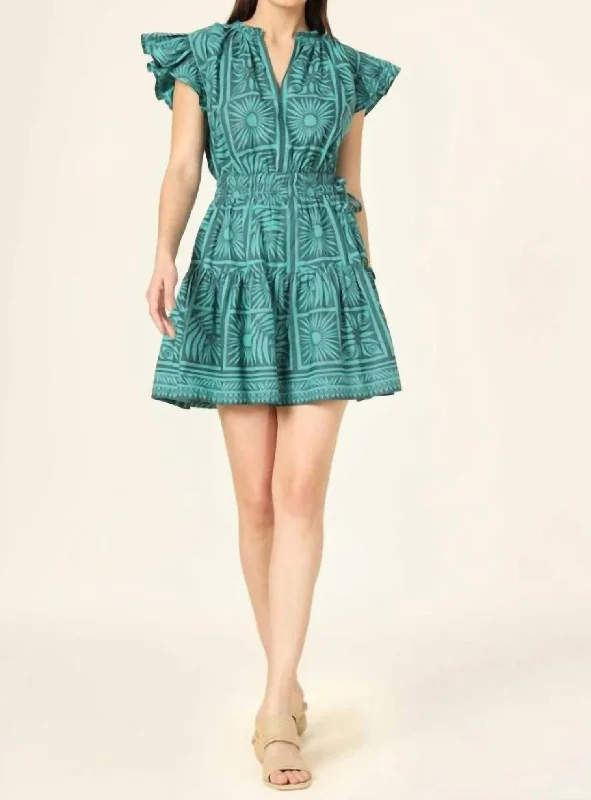 Harlow Mini Dress In Tashi Palm