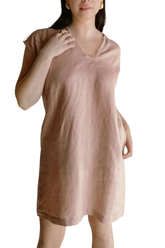 Linen Mini Dress In Haze