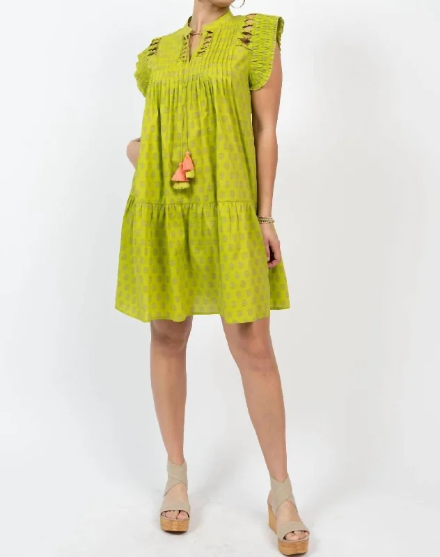 Maxine Mini Dress In Lime