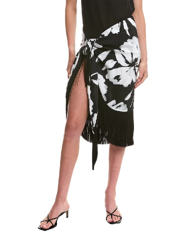 Michael Kors Collection Floral Fringe Silk Sarong