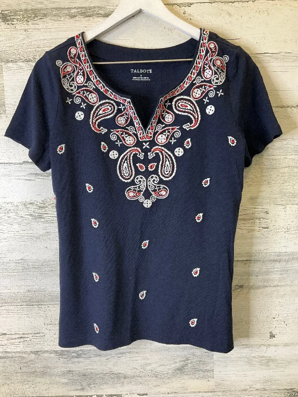 Navy Top Short Sleeve Talbots, Size S