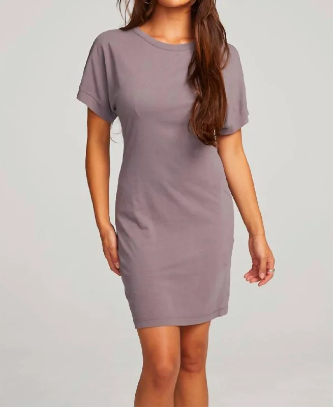 Saloon Mini Dress In Purple Sage