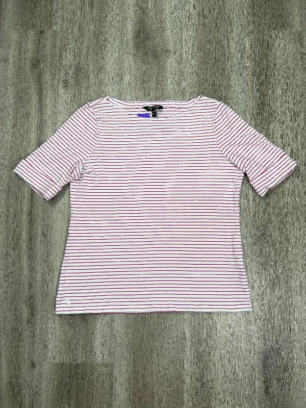 Striped Pattern Top Short Sleeve Lauren By Ralph Lauren, Size Xl