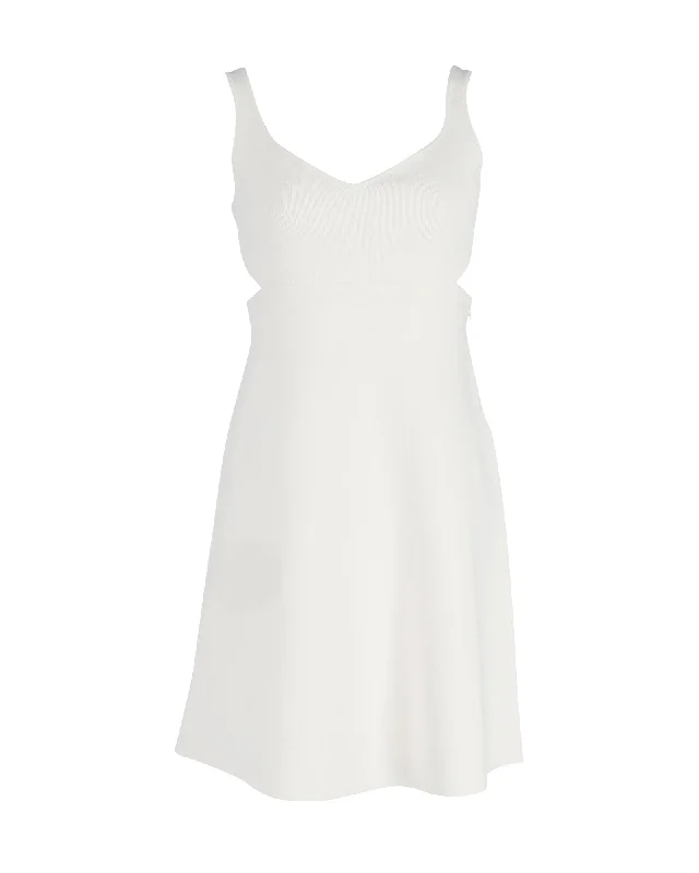 Theory Knitted Mini Dress in White Viscose