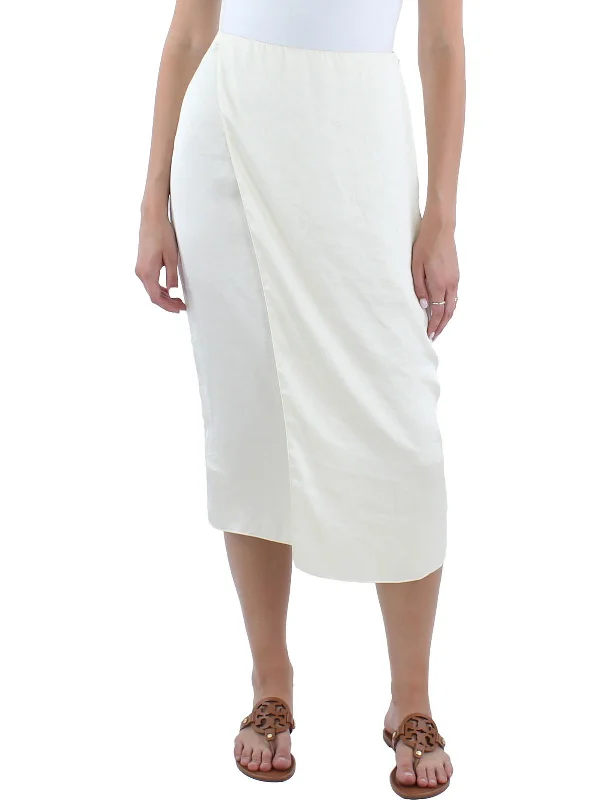 Womens Satin Wrap Skirt