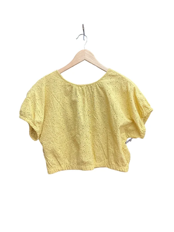 Yellow Top Short Sleeve Madewell, Size M