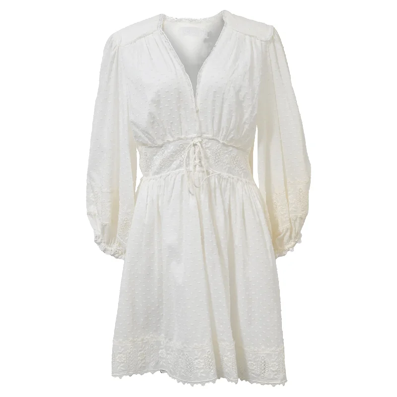 Zimmermann Corset Mini Dress in White Cotton