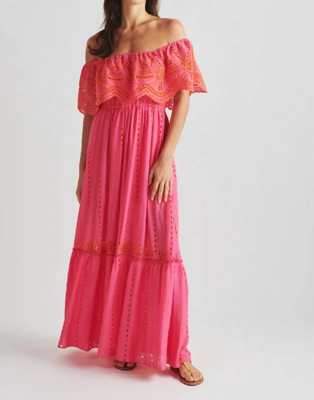 Dreamer Embroidered Maxi Dress In Rose