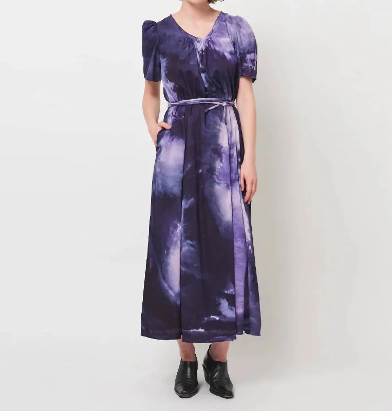 Flutter Maxi Dress In Cosmic Eggplant