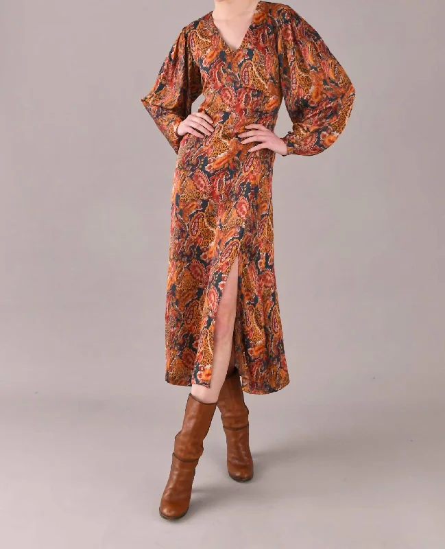 Lucas Maxi Dress In Andino Brown