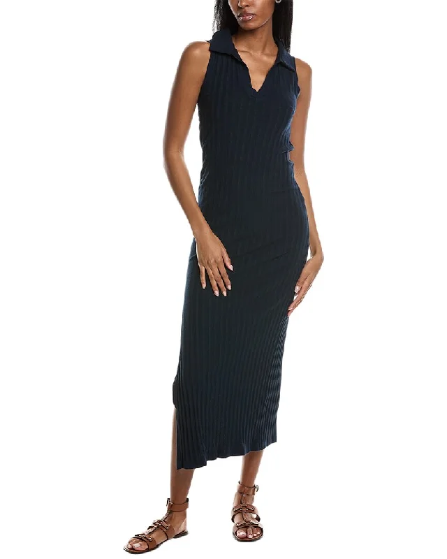 Stateside Farmboy Rib Sleeveless Collared Maxi Dress