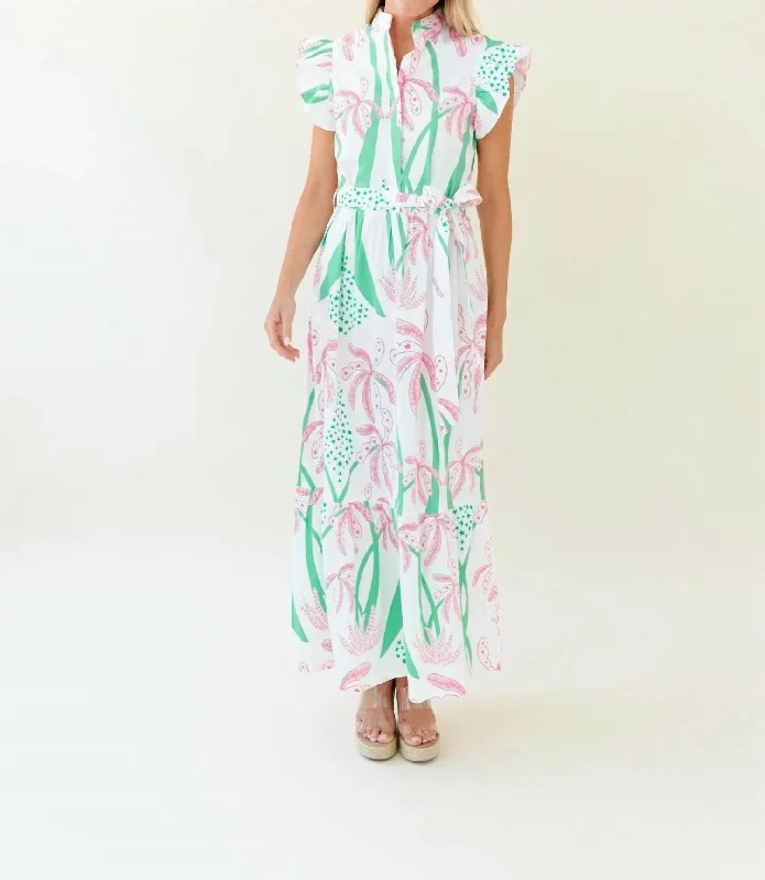 Taylor Maxi Dress In Worth Avenue Palm