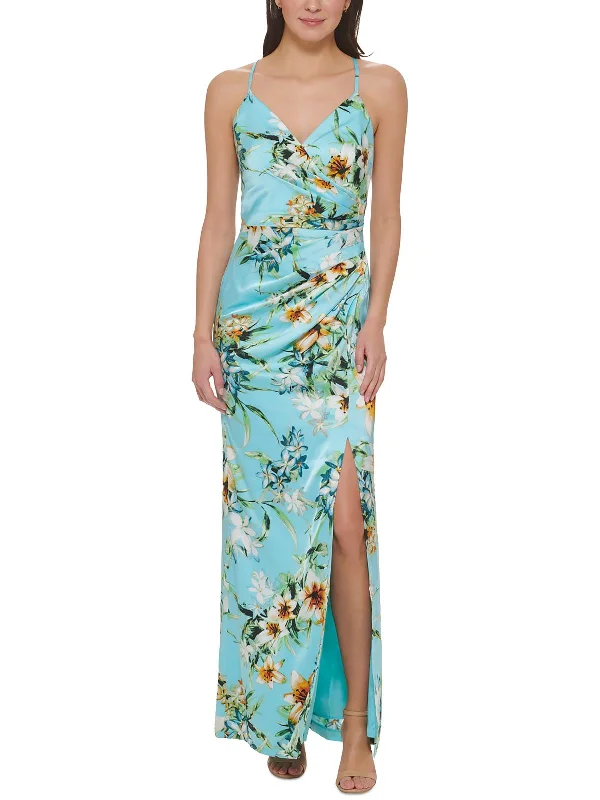 Womens Floral Print Long Maxi Dress