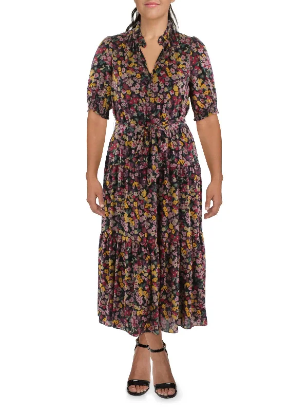 Womens Georgette Floral Maxi Dress