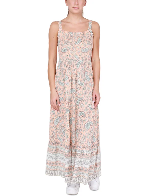 Womens Paisley Rayon Maxi Dress