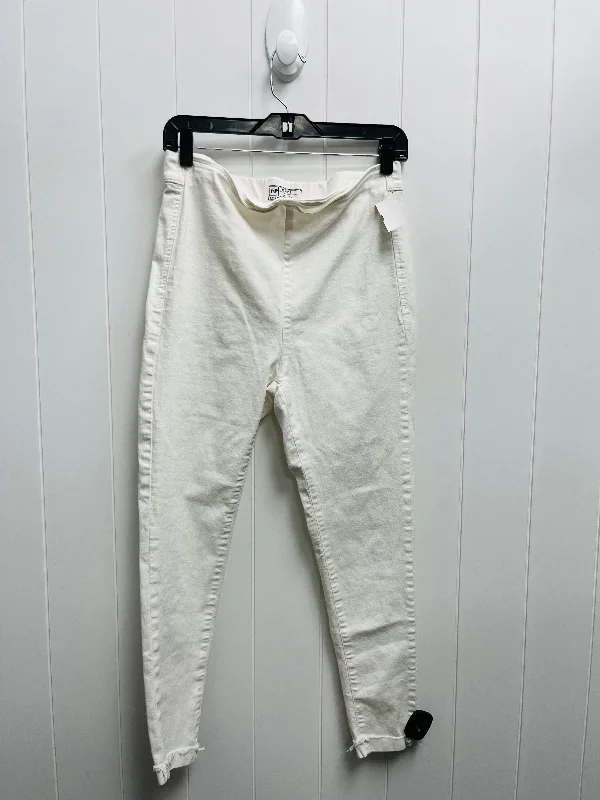 Jeans Skinny By Free People In White Denim, Size: 8