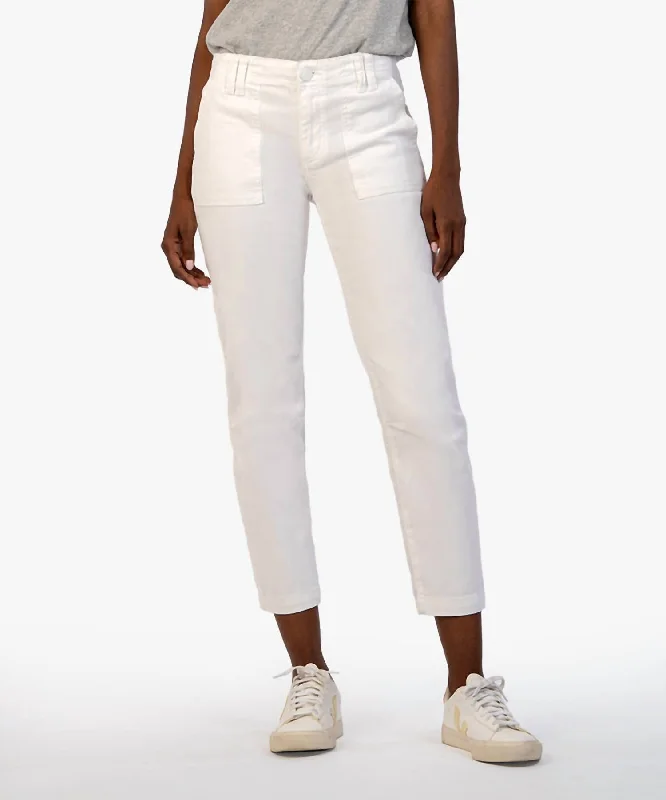 Reese Mid Rise Crop Jean In Optic White