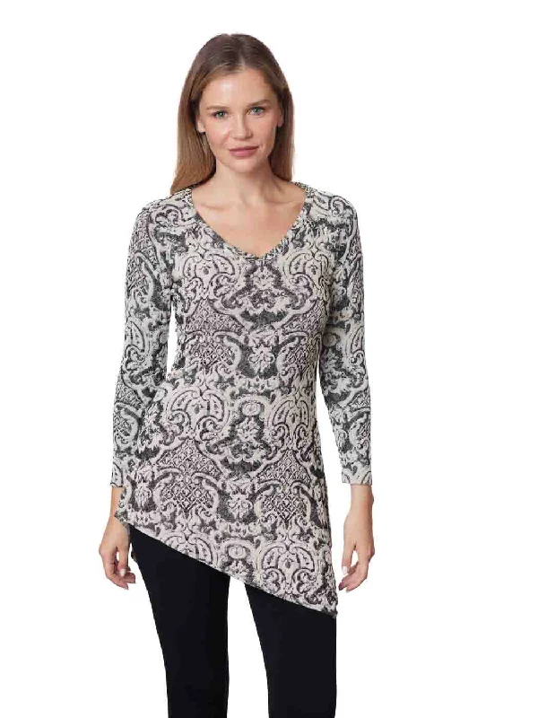 Tianello "Adele" French Knit Jacquard "Toni" Tunic - XS, S