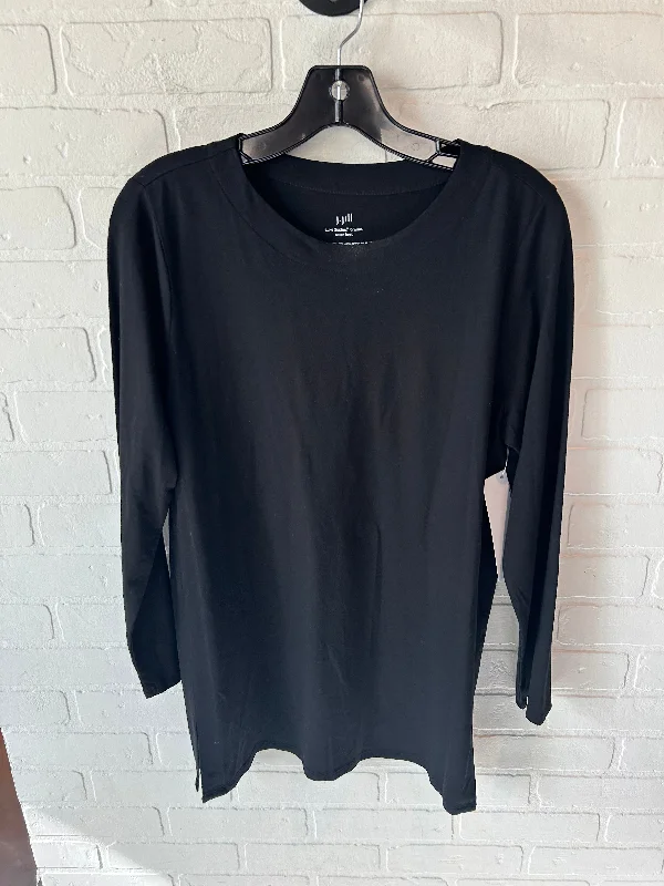 Top Long Sleeve Basic By J. Jill In Black, Size: Mp